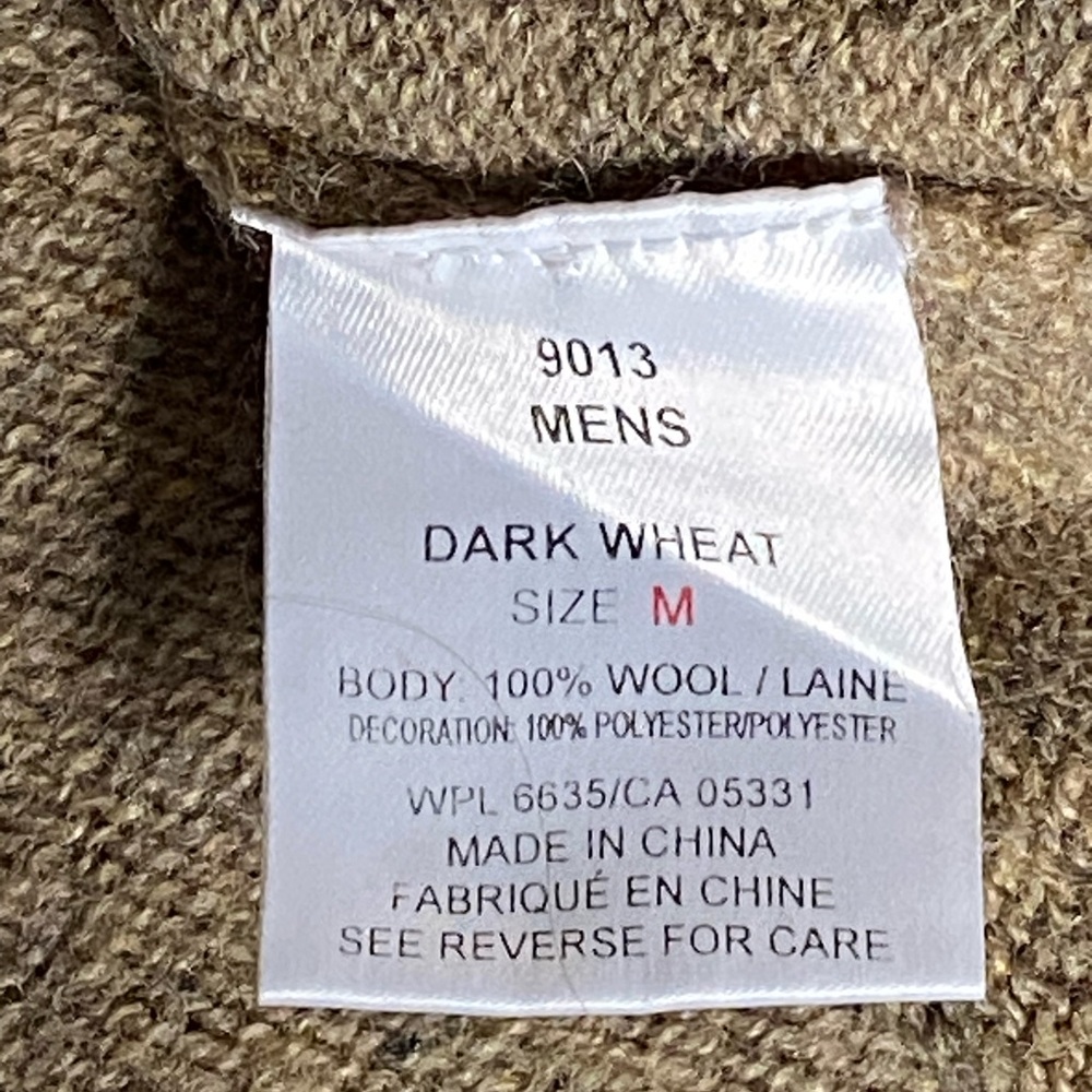 Men’s Medical Dark Wheat Woolrich Quarter Zip Wool Sweater - NWOT - Picture 7 of 7